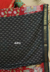 Red - Kalanjali chanderi silk with Pichwai Cow and Divine Lotus Saree