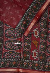 Majestic Maroon - Kalanjali Soft chanderi silk with Bagru Prints