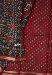 Majestic Maroon - Kalanjali Soft chanderi silk with Bagru Prints