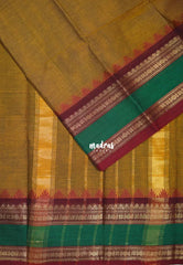 Honey Mustard - Classic Kanchi Cotton Plain Body with Rettapet Border - Best for Small Functions
