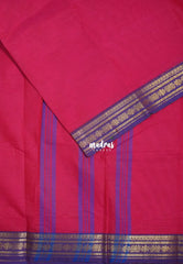 Queen's Pink - Classic Kanchi Cotton Plain Body with Small Flower Border - Best for Small Functions