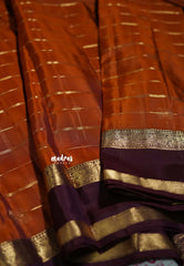 Rustic Orange - Kumudavalli - Pure Kanchivaram Wedding Bridal Silk Saree Rail kattam with rettapet traditional Annam border - Perfect for Wedding Functions