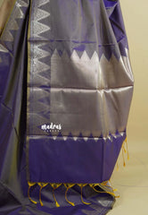 Dual Shade Moonlit Violet - Kanimozhi - Premium dualshade soft silk with Temple Border