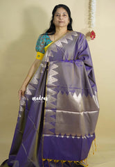 Dual Shade Moonlit Violet - Kanimozhi - Premium dualshade soft silk with Temple Border