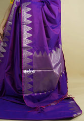 Dual Shade Purple - Kanimozhi - Premium dualshade soft silk with Temple Border