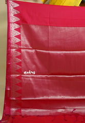 Dual Shade Reddish Pink - Kanimozhi - Premium dualshade soft silk with Temple Border