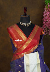 Violet Blue Kanimozhi Soft Silk Saree | Ganga Jamuna Border | Festive & Temple Perfect