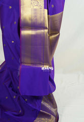 Dual Shade Violet Purple - Kanimozhi - Soft Silk Saree Mango Zari Border with Buttas - Best for Small Functions