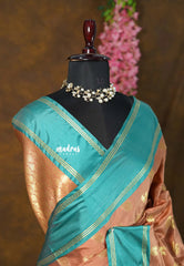 Onion Peach - Kanimozhi - Soft Silk with Rettapet Border - Best for Festive Wear