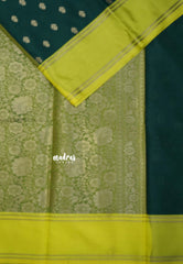 Bottle Green - Kanimozhi - Soft Silk Skirt Border with Buttas - Best for Function Wear