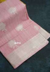 Pink - Kanimozhi - Soft Silk with Grooves Zari Flower Buttas in Body with Zari Border - Best for Small Functions