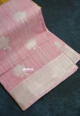 Pink - Kanimozhi - Soft Silk with Grooves Zari Flower Buttas in Body with Zari Border - Best for Small Functions