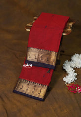 Dark Red - Karthigai silk cotton paithani border - Best for Gifting