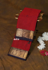 Dark Red - Karthigai silk cotton paithani border - Best for Gifting