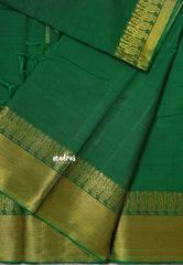 Green - Karthigai silk cotton plain body getti border