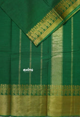 Green - Karthigai silk cotton plain body getti border