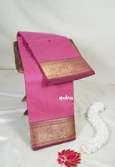 Mauve Pink - Karthigai Mercerised Cotton Vanasingaram Border with Buttas - Best for Temple Visit | Pooja Funtions