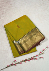 Dual shade Chutney Green - Karthigai silk cotton Bavanji border with buttas