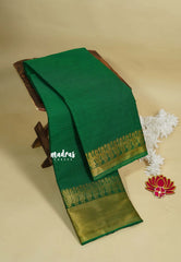 Green - Karthigai silk cotton plain body getti border