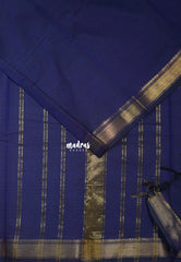 Violet Blue - Karthigai silk cotton small Bavanji border - Best for Temple Visit
