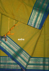 Yellowish Green - Karthigai Silk Cotton Rudhraksham Bavanj border - Best for Wedding Functions | Temple Visit