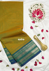 Yellowish Green - Karthigai Silk Cotton Rudhraksham Bavanj border - Best for Wedding Functions | Temple Visit