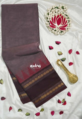 Muted Mauve Purple - Karthigai silk cotton temple and rettapata rudraksham border - Best for Temple Visit