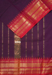 Mulberry Majesty - Karthigai Silk Cotton Bavanji with Temple Border - Best for Gifting
