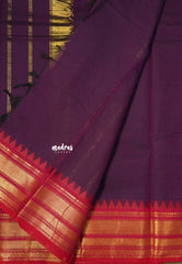 Mulberry Majesty - Karthigai Silk Cotton Bavanji with Temple Border - Best for Gifting