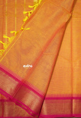 Mango Orange - Karthigai silk cotton getti zari with small temple border - Best for Gifting