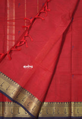 Dark Red - Karthigai silk cotton paithani border - Best for Gifting