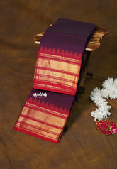 Mulberry Majesty - Karthigai Silk Cotton Bavanji with Temple Border - Best for Gifting