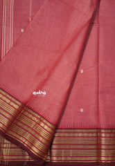 Rosewood Pink - Karthigai silk cotton body multiborder with Rudraksham - Best for Gifting