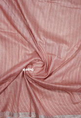 Pastel Rosewood - khadi silk small tissue border with tissue pallu