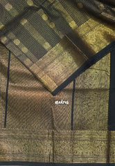 Classic Black - Korvai Silk Cotton Muthukattam Rich Pallu and Yaanai, Mayil Border with Mayil Buttas - Best for Wedding Functions