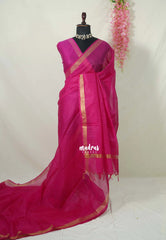 Rani Pink - Smt Nirmala Sitharaman mam Inspired Kota Silk Saree with Subtle Border - Power Dressing for Office Elegance