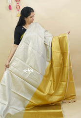 MoonSun Blend - Kushboo half and half gold and silver tissue silk Saree - Best for Small Functions
