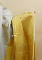 MoonSun Blend - Kushboo half and half gold and silver tissue silk Saree - Best for Small Functions