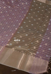 Soft Pink - Ramyam - Soft jute banarasi silk with Checks in Body with Silver and Gold Buttas - Perfect for Reception Functions