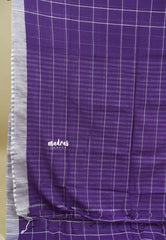 Lavender Purple - Andrea - Premium Khadi cotton checks both with skirt border - Best for Daily Use
