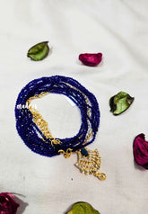 Premium 1 Gram Gold polish Trendy Stylish Crystal Layered Long Chain - Violet