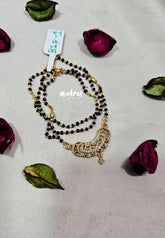 Premium 1 Gram Gold polish Trendy Mangalsutra with Black Beads Pendant Chain