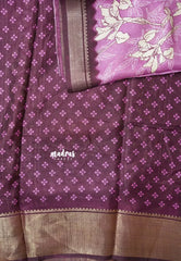 Light Magenta - Light weight Vasundra printed silk with floral prints
