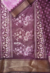 Light Magenta - Light weight Vasundra printed silk with floral prints