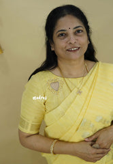 Pastel Golden Yellow - Premium Jute Silk Saree with Zari Detailing - Poovizhi Manjal