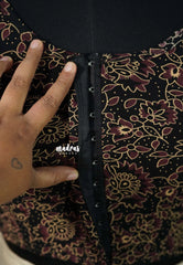 Ebony Black - Stretchable Fabric = Stress-Free Fit ✨ Lycra Cotton Readymade Kalamkari printed Blouse – Perfect Fit Comfort
