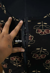 Jet Black - Stretchable Fabric = Stress-Free Fit ✨ Lycra Cotton Readymade Kalamkari flower printed Blouse – Perfect Fit Comfort