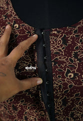 Maroon - Stretchable Fabric = Stress-Free Fit ✨ Lycra Cotton Readymade Kalamkari printed Blouse – Perfect Fit Comfort