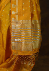 Mango Yellow - Raaga - Lightweight Semi tussar saree with small floral border with buttas - Best for Small Functions