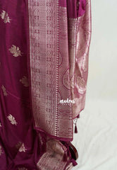 Wine Purple - Madhuram - Soft Matka Silk Floral Weaving with Rich Border and Pallu - Best for Diwali Festive